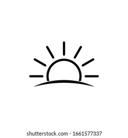 sunset icon, sunrise icon. weather symbol black vector