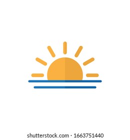 sunset icon, sunrise icon. weather symbol vector