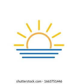 sunset icon, sunrise icon. weather symbol vector