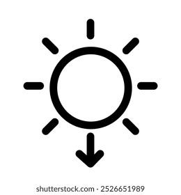 Símbolo de la puesta del sol - icono limpio y moderno de la predicción del Clima