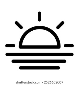 Símbolo de la puesta del sol - icono limpio y moderno de la predicción del Clima