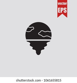 Sunset icon in trendy isolated on grey background.Vector illustration.