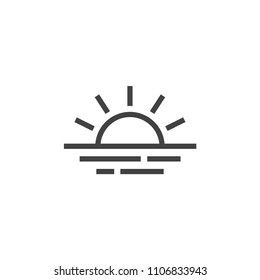 Sunset icon trendy line style