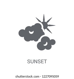Sunset icon. Trendy Sunset logo concept on white background from Nature collection. Suitable for use on web apps, mobile apps and print media.