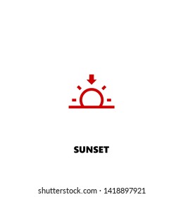 sunset icon. sunset vector design. sign design. red color