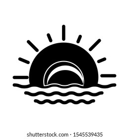 Sunset icon vector design template