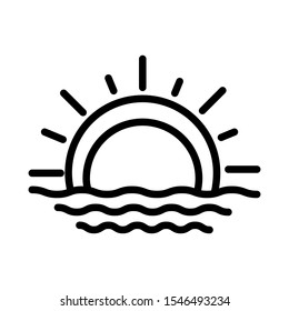 Sunset icon vector design template