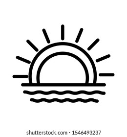 Sunset icon vector design template