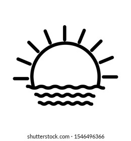 Sunset icon vector design template