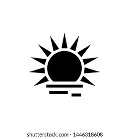 sunset icon vector flat style
