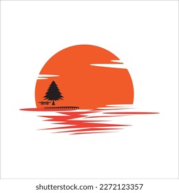 SUNSET ICON VECTOR ILLUSTRATION SYMBOL DESIGN