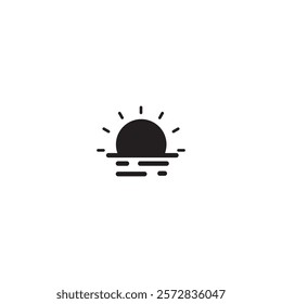 sunset icon vector ilustration logo design