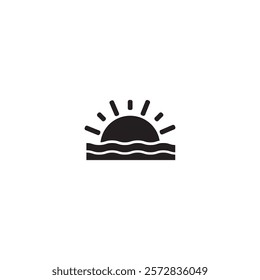 sunset icon vector ilustration logo design