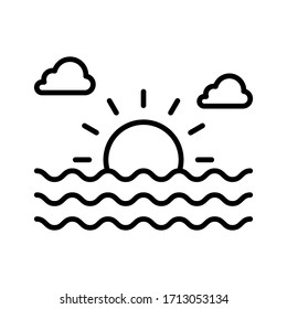 Sunset Icon vector image. Can be used for Summer & Holidays. Suitable for mobile apps, web apps and print media.