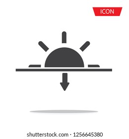 Sunset icon vector isolated on white background.