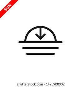 sunset icon vector logo template