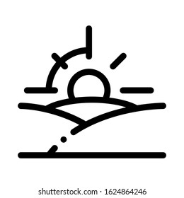 Sunset Icon Vector. Outline Sunset Sign. Isolated Contour Symbol Illustration