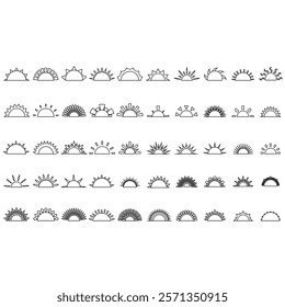 Sunset icon vector set. Sunrise illustration sign collection. Sun symbol or logo.