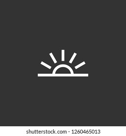 sunset icon vector. sunset sign on black background. sunset icon for web and app