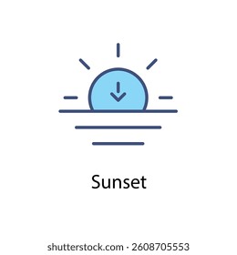 Sunset icon vector stock illustration