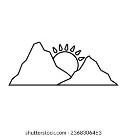 Sunset icon vector. Sunrise illustration sign. Sun symbol or logo.