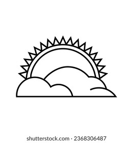 Sunset icon vector. Sunrise illustration sign. Sun symbol or logo.