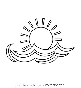 Sunset icon vector. Sunrise illustration sign. Sun symbol or logo.