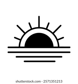 Sunset icon vector. Sunrise illustration sign. Sun symbol or logo.