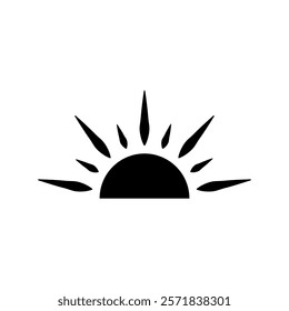 Sunset icon vector. Sunrise illustration sign. Sun symbol or logo.