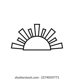Sunset icon vector. Sunrise illustration sign. Sun symbol or logo.
