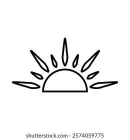 Sunset icon vector. Sunrise illustration sign. Sun symbol or logo.