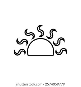 Sunset icon vector. Sunrise illustration sign. Sun symbol or logo.