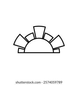 Sunset icon vector. Sunrise illustration sign. Sun symbol or logo.