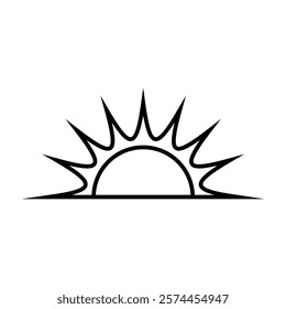 Sunset icon vector. Sunrise illustration sign. Sun symbol or logo.