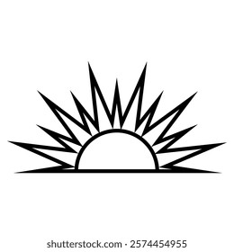 Sunset icon vector. Sunrise illustration sign. Sun symbol or logo.