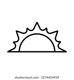 Sunset icon vector. Sunrise illustration sign. Sun symbol or logo.