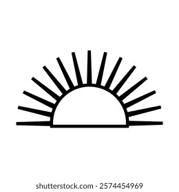 Sunset icon vector. Sunrise illustration sign. Sun symbol or logo.