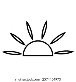 Sunset icon vector. Sunrise illustration sign. Sun symbol or logo.