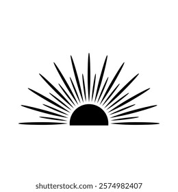 Sunset icon vector. Sunrise illustration sign. Sun symbol or logo.