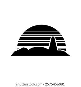 Sunset icon vector. Sunrise illustration sign. Sun symbol or logo.