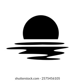Sunset icon vector. Sunrise illustration sign. Sun symbol or logo.