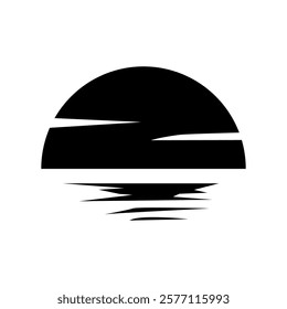 Sunset icon vector. Sunrise illustration sign. Sun symbol or logo.