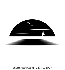 Sunset icon vector. Sunrise illustration sign. Sun symbol or logo.