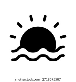 Ilustración de diseño de símbolo de Vector de icono de puesta de sol