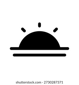Ilustración de diseño de símbolo de Vector de icono de puesta de sol