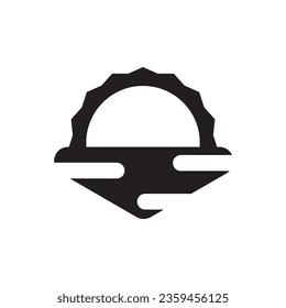 sunset icon vector template illustration logo design