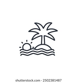 Icono de la puesta del sol. Vector. Trazo editable. signo de estilo lineal para uso Diseño web, logotipo. Ilustración de símbolo.