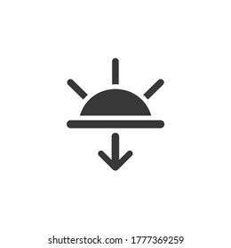 Sunset. Icon. Weather glyph vector illustration