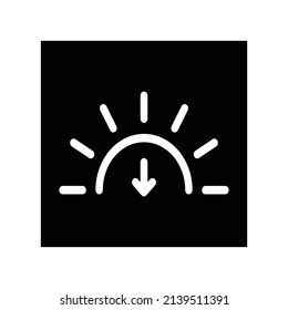 Icono de atardecer, Ilustración vectorial del icono del tiempo.