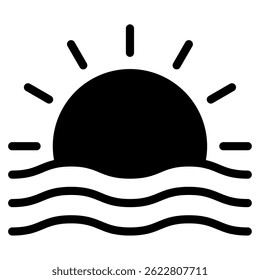 Icono de la puesta del sol, para el Web, App, infografía, etc